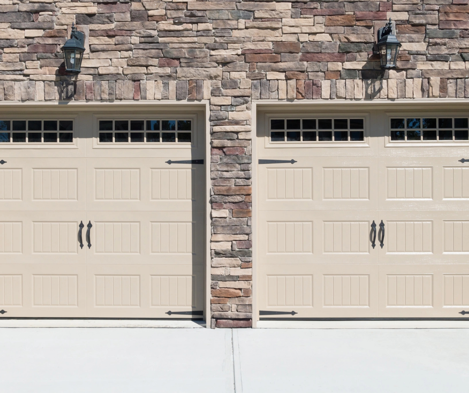 Modern garage with subtle lighting and evening skies, symbolizing security and technology.